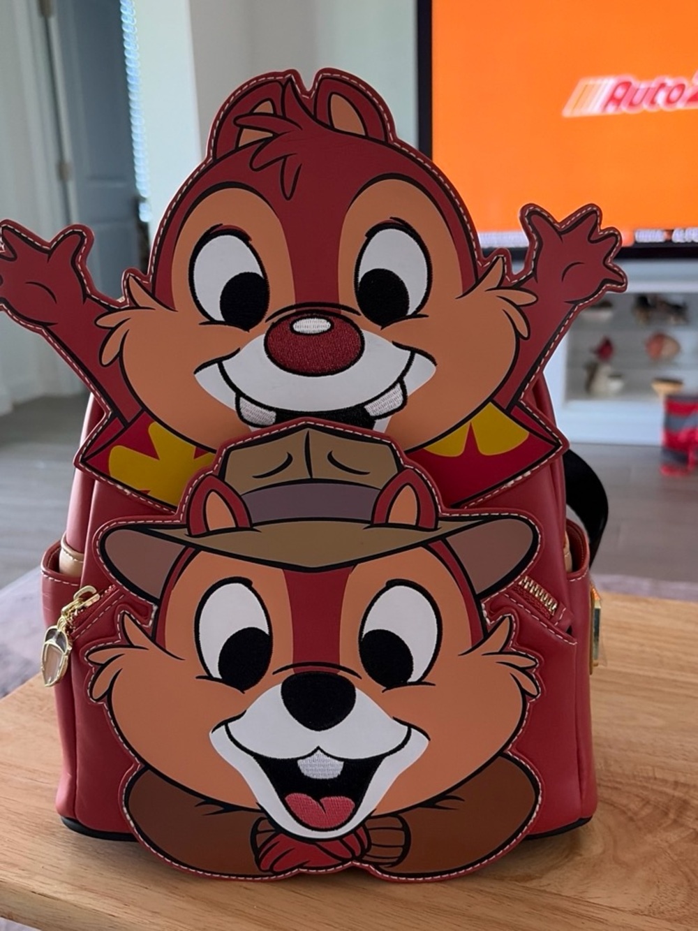 Loungefly Red Chip 'n' Dale Stacked Mini Backpack